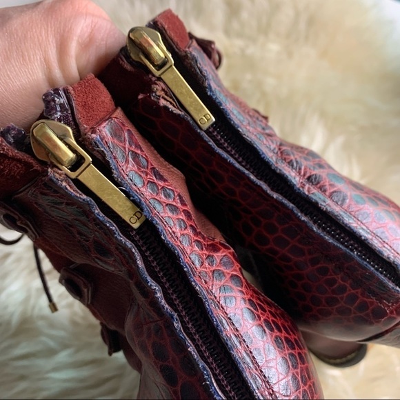 AUTHENTIC DIOR BORDEAUX DUCHESSE CROC CORSET PLATFORM ANKLE BOOT SZ 6.5 - Picture 6 of 11